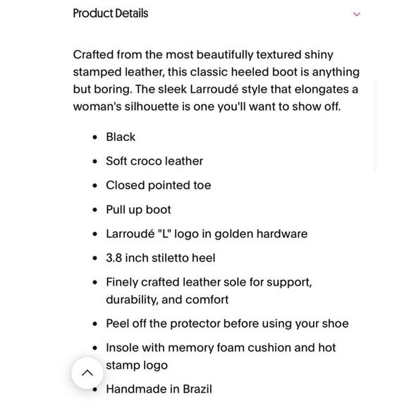 NWOB Larroude Kate Black Croc Stamped Leather Knee High Boots Size 6 - Picture 10 of 10